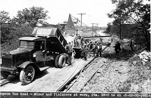 Mixer and Finishers at Work on Thompson Run Road