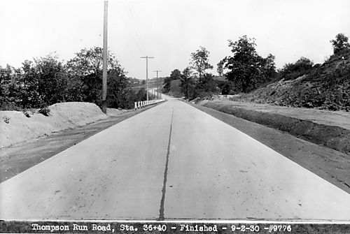 Thompson Run Road at completion of paving program