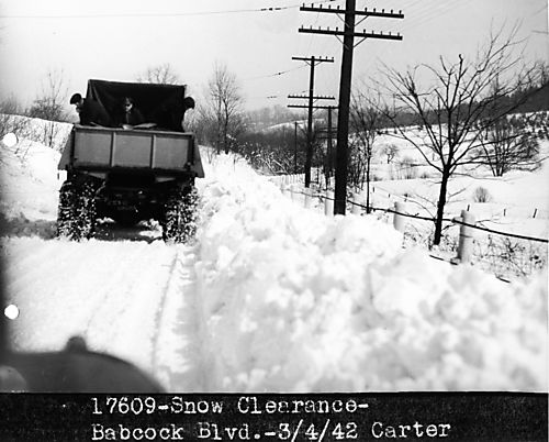 Babcock Boulevard, snow clearance