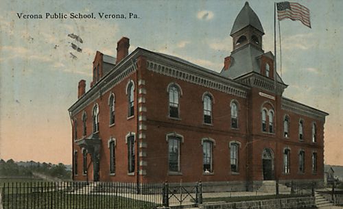 Verona Public School Color Postcard