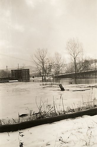 Looking at the Flooding from the Railroad Tracks