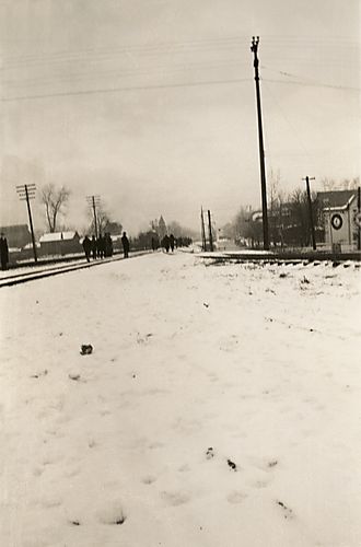 Railroad Tracks from a Distance, 1936 Flood