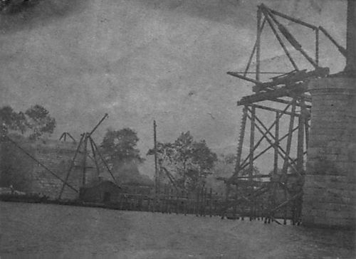 Early Stages of Construction of Hulton Bridge