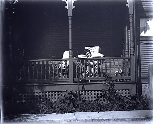 Harriet Cooper on Porch