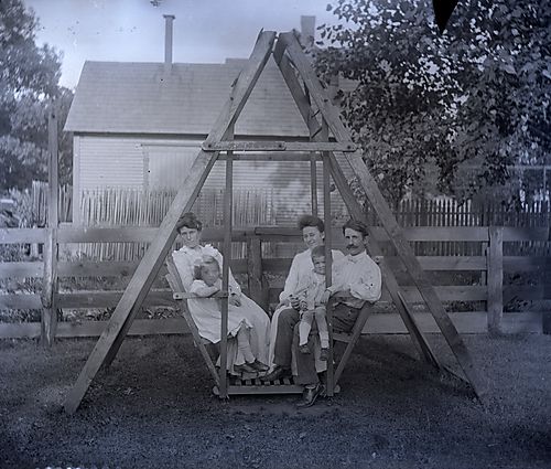 Franklin and Catharine with Dr. Cooper on Swing