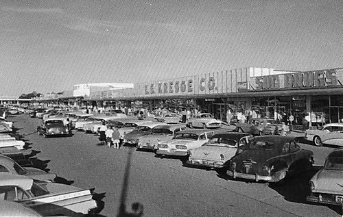 The Miracle Mile Shopping Center in the 1960s