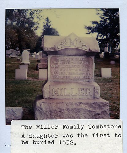 Polaroid of William B. Miller Family tombstone
