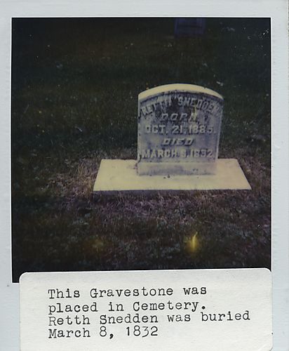 Grave of Retth Snedden [1832] in Melrose Cemetery