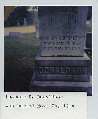 Grave of Leander B. Donaldson [1855-1914] in Bethel Cemetery