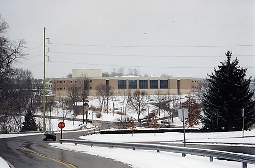 Upper St. Clair High School in snow
