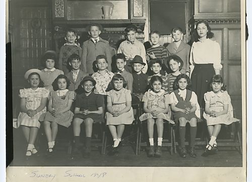 Congregation B'nai Israel Sunday School Students and Teacher, 1948