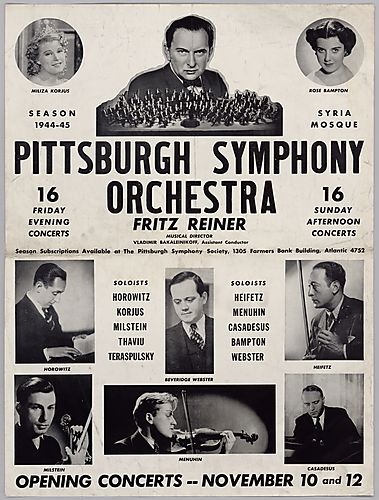 Poster for Pittsburgh Symphony Orchestra 1944-1945 season