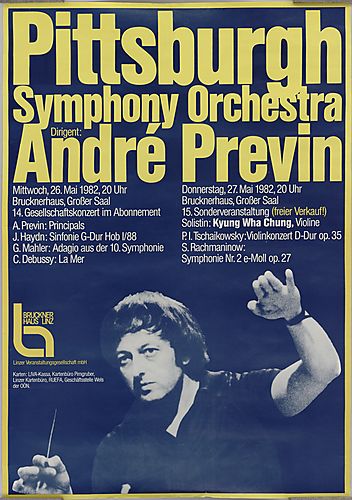 Poster for Pittsburgh Symphony Orchestra performance in Linz, Austria in 1982