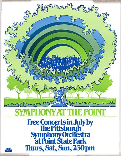 Poster for Pittsburgh Symphony Orchestra Symphony at the Point series in 1984