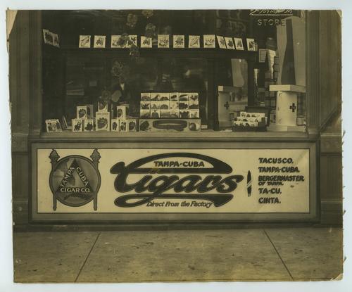 A store advertising for the Tampa-Cuba Cigar Co.