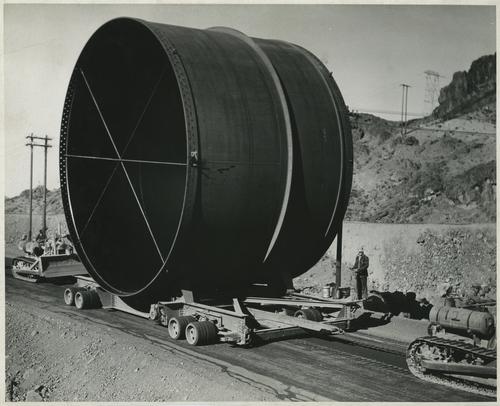 Pipe section transport at the Hoover Dam