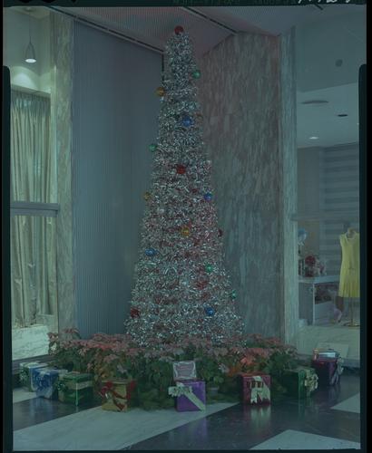 Aluminum Christmas tree in the Alcoa Building lobby