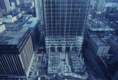 Construction of PPG Place from Four Gateway Center 