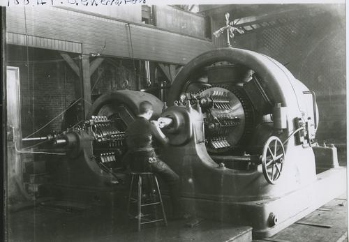 Man working at generator 