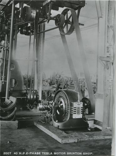 Tesla motor at Brinton shop