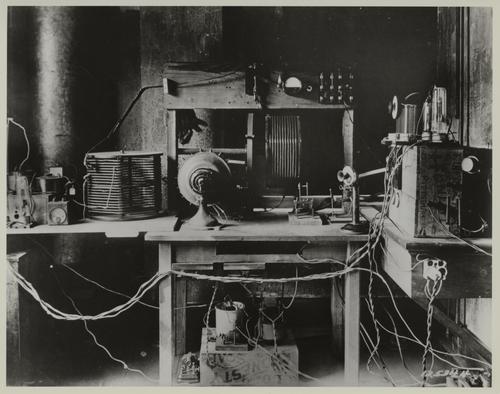 Frank Conrad’s garage with radio equipment