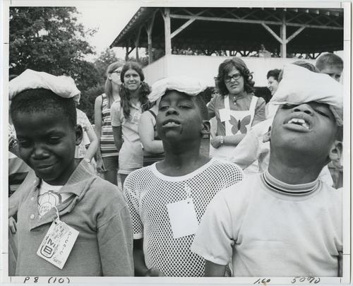 Children at a Mellon Bank employee family picnic 
