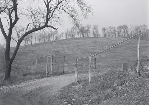Cyclone fence at Holy Family Polish National Cemetery at McKeesport