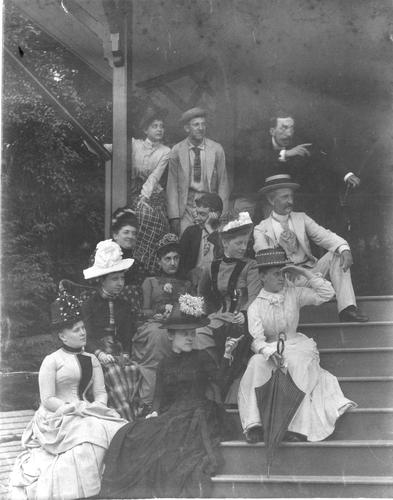 Group Photo on the Stairs, Looking Out