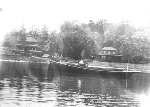 Steam-Powered Boat and Two Cottages