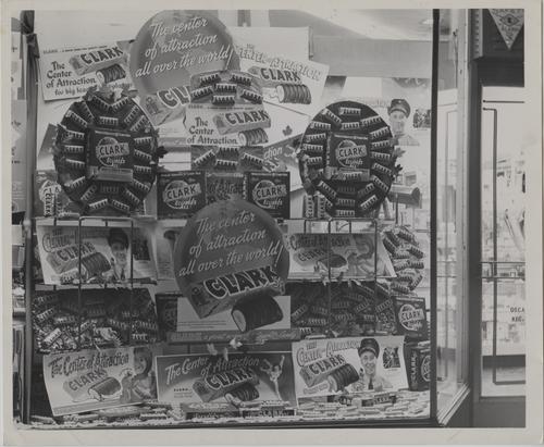 &quot;Clark… The center of attraction all over the world!&quot; promotional window display