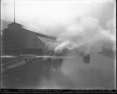 Flood at the Pennsylvania and Lake Erie Railroad Station