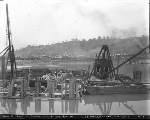 Cofferdam in Monongahela River by Lock and Dam 4