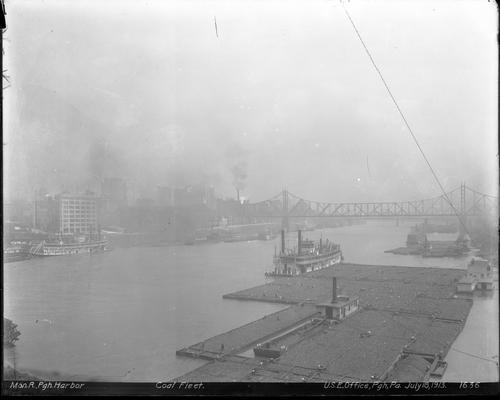 Coal Fleet by Monongahela River Portion of Pittsburgh Harbor