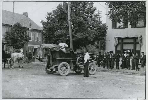 Automobile Draws a Crowd