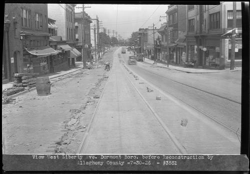 View West Liberty Ave. Dormont Boro. Before Reconstruction by Allegheny County