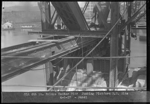 Old 6th St. Bridge Center Pier Jacking Platform D. S. Side