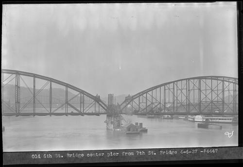 Old 6th St. Bridge Center Pier from 7th St. Bridge