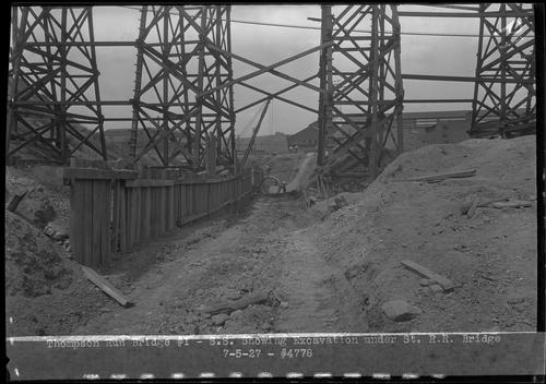 Thompson Run Bridge #1 - S. S. Showing Excavation Under St. R.R. Bridge