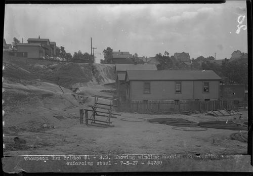 Thompson Run Bridge #1 - S. S. Showing Winding Machine for Bending Re-enforced Steel