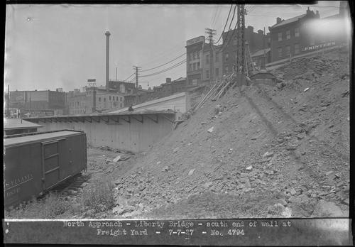 North Approach - Liberty Bridge - South End of Wall at Freight Yard