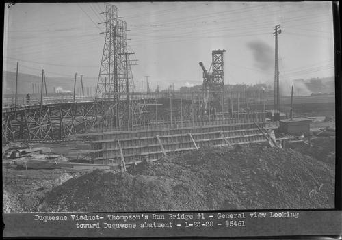 Duquesne Viaduct - Thompson's Run Bridge #1 - General View Looking Toward Duquesne Abutment