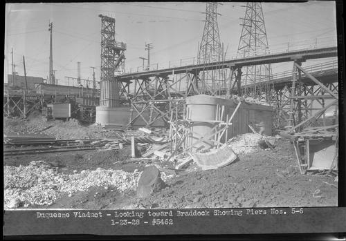 Duquesne Viaduct - Looking Toward Braddock Showing Piers Nos. 5-6