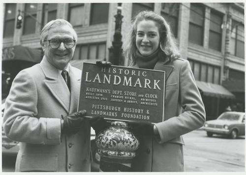 Kaufmann's Department Store and Clock Historic Landmark sign