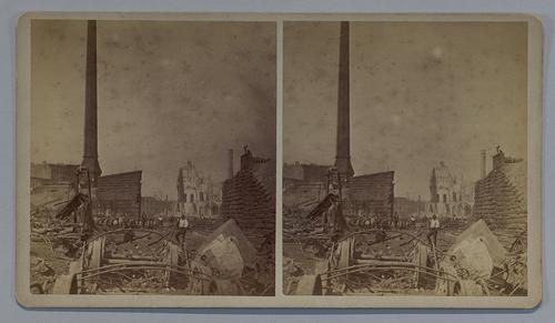 From Pan-Handle R. R., showing Washington street Bridge, Elevator and Union Depot.