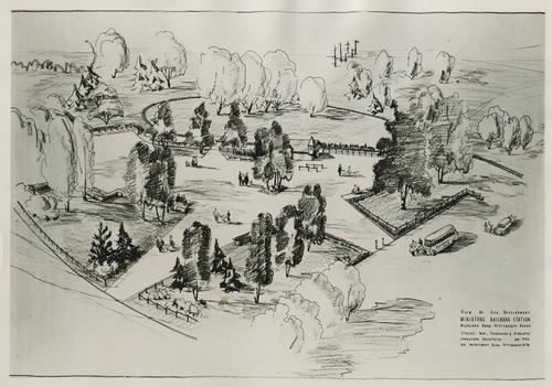 Sketch of a Miniature Train Station for the Children's Zoo 