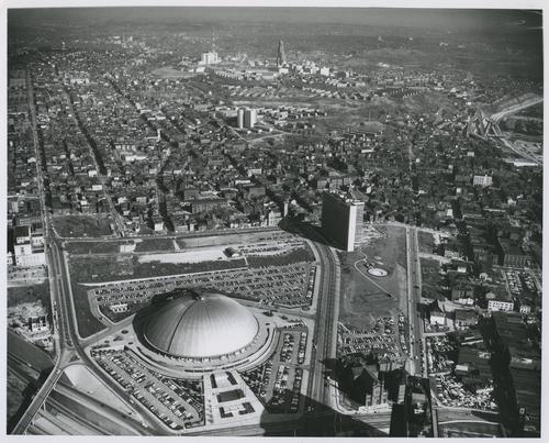Aerial Photograph the Civic Arena and Surrounding Neighborhoods