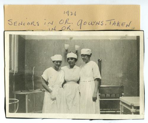 Senior Nursing Students in Operating Room Gowns in Operation Room