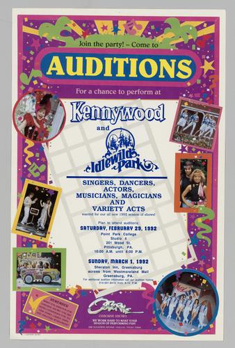Call for auditions at Kennywood and Idlewild parks