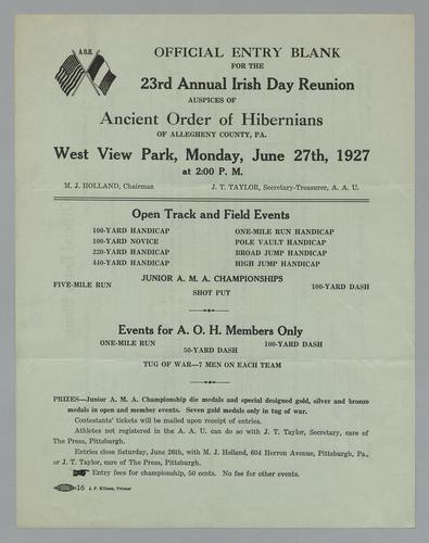 Ancient Order of Hibernians Irish Day Reunion