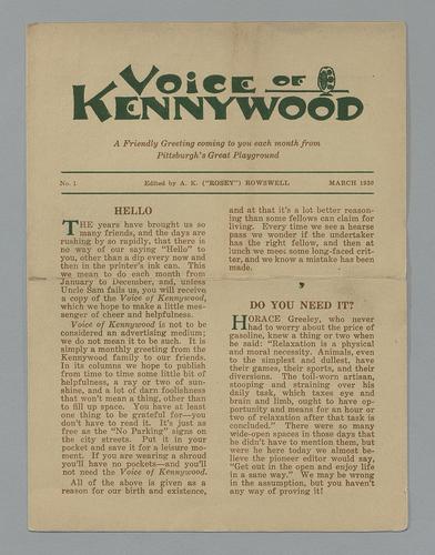 Voice of Kennywood Vol.1-No.1